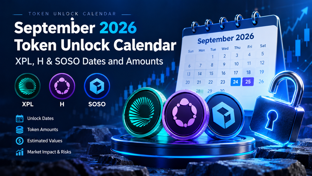 September 2026 Token Unlock Calendar: XPL, H and SOSO Among $900M+ Releases
